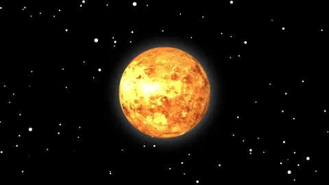 Rendering of planet venus isolated on black background. Seamlessly loopable.. Stock Footage 310756130