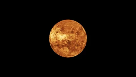 Rendering of planet venus isolated on black background. Seamlessly loopable.. Stock Footage 310756308