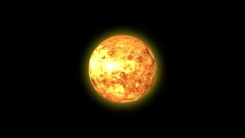Rendering of planet venus isolated on black background. Seamlessly loopable.. Stock Footage 310756309