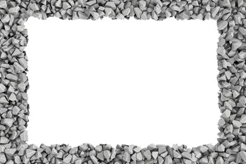 Rendering rectangle frame of stones on white background イラスト素材