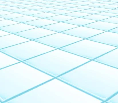 Rendering reflective surface or floor made of square tiles Stock Illustration