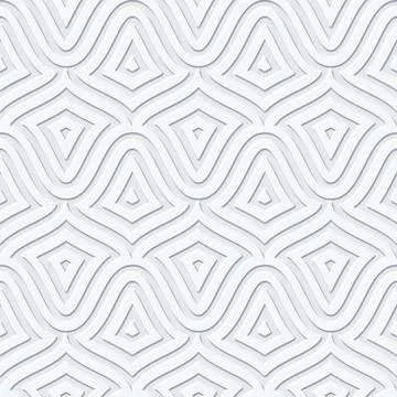 Rendering seamless geometric 3d pattern. White abstract background. 3D tiles. Stock Illustration