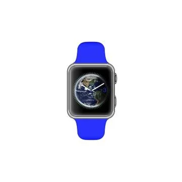 Rendering of a smartwatch isolated on white background -Elements of this imag Stock Illustration