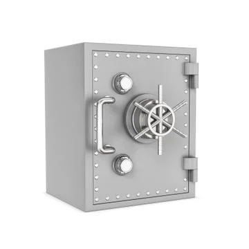 Rendering of steel safe box, isolated on white background Stock Illustration