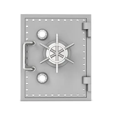 Rendering of steel safe box, isolated on white background Stock Illustration