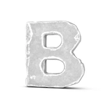 Rendering of stone letter B isolated on white background Stock-Illustration