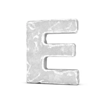 Rendering of stone letter E isolated on white background Stock-Illustration