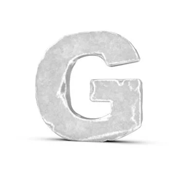 Rendering of stone letter G isolated on white background Illustrazione stock