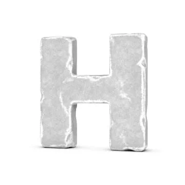 Rendering of stone letter H isolated on white background Stock Illustration
