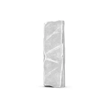 Rendering of stone letter I isolated on white background Stock Illustration