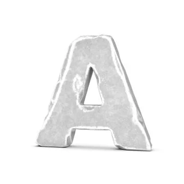 Rendering of stone letter A isolated on white background Stock Illustration