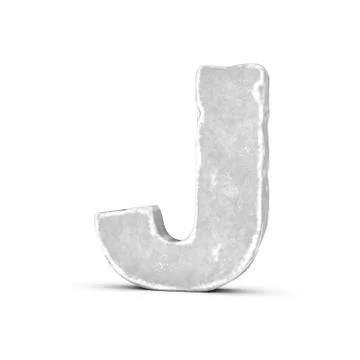 Rendering of stone letter J isolated on white background Stock Illustration