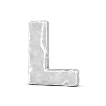 Rendering of stone letter L isolated on white background Stock Illustration