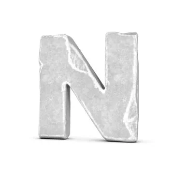 Rendering of stone letter N isolated on white background Stock Illustration