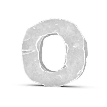 Rendering of stone letter O isolated on white background Stock Illustration