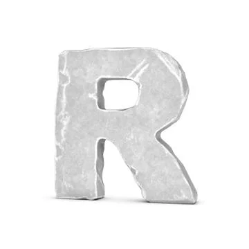 Rendering of stone letter R isolated on white background Stock Illustration