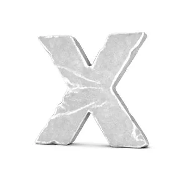 Rendering of stone letter X isolated on white background Stock Illustration