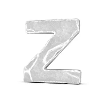 Rendering of stone letter Z isolated on white background Stock Illustration