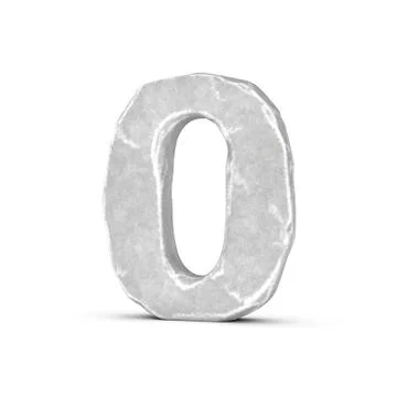 Rendering of stone number 0 isolated on white background Stock Illustration