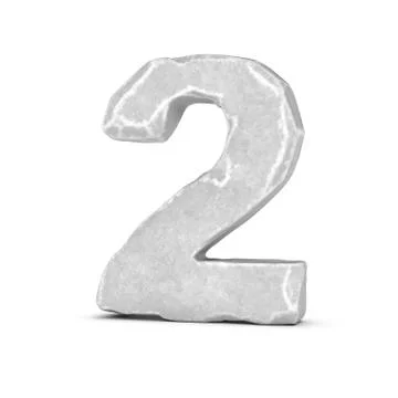 Rendering of stone number 2 isolated on white background Stock Illustration