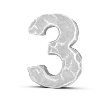 Rendering of stone number 3 isolated on white background Stock Illustration