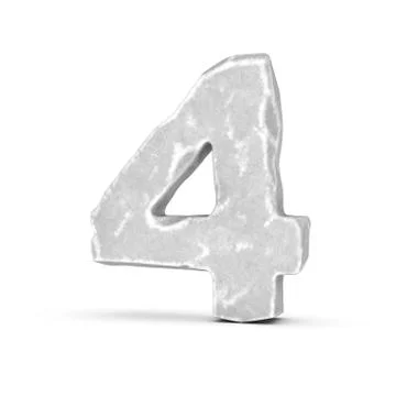 Rendering of stone number 4 isolated on white background イラスト素材