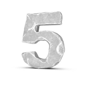 Rendering of stone number 5 isolated on white background イラスト素材
