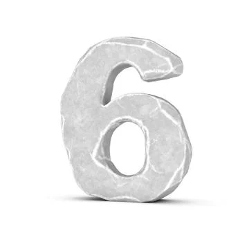 Rendering of stone number 6 isolated on white background Stock-Illustration