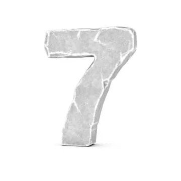 Rendering of stone number 7 isolated on white background Stock Illustration