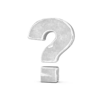 Rendering of stone question point isolated on white background Stock Illustration