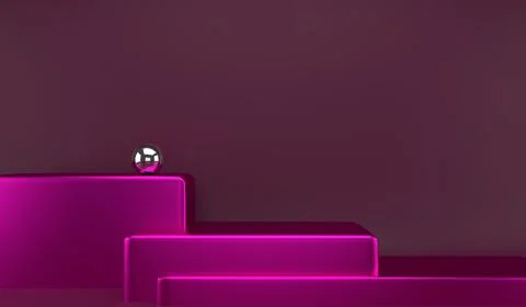 Rendering studio with geometric shapes, podium on the floor. Platforms for pr Stock Illustration