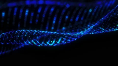 Rendering technology blue dots digital wave Stock-Footage 165254123