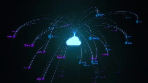 Rendering Technology of Digital Tree Cloud Network 動画素材 123860173