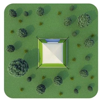 Rendering. tent in the forest Stock Illustration