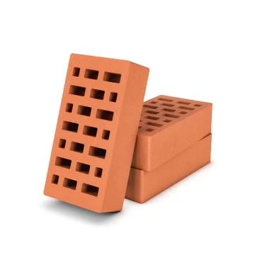 Rendering of three face bricks isolated on a white background Stock Illustration