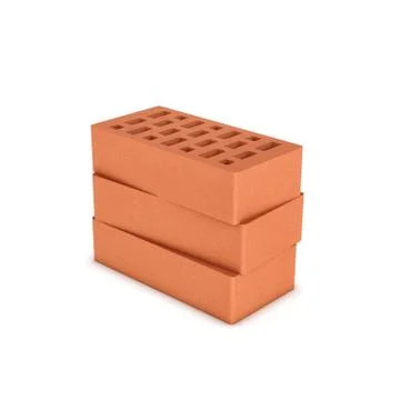 Rendering of three face bricks isolated on a white background Ilustración de archivo