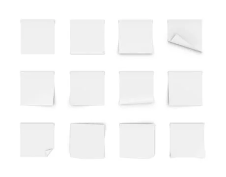 Rendering of twelve blank white stickers 스톡 일러스트