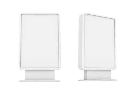 Rendering of two white empty street billboards Stock Illustration