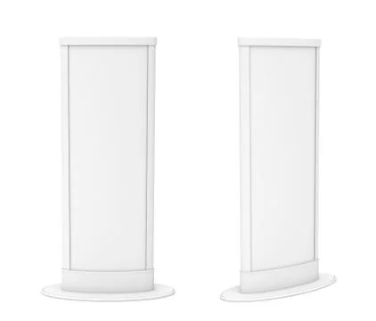 Rendering of two white empty street billboards Stock Illustration