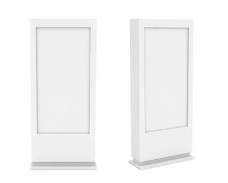 Rendering of two white empty street billboards 스톡 일러스트