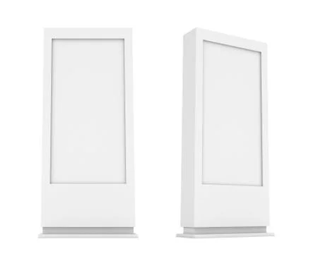 Rendering of two white empty street billboards Stock-Illustration