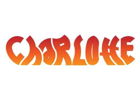 Rendering Typography Graffiti Logo Symbol  Word  Charlotte suitable for use.. Stock Illustration
