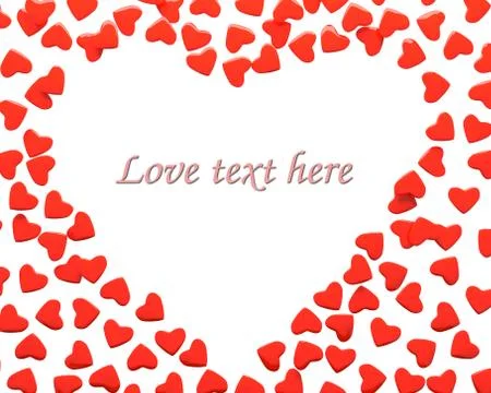 Rendering of valentine hearts Stock Illustration