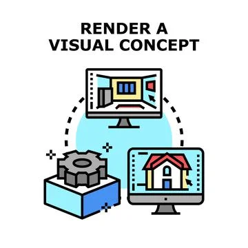 Rendering visual concepts for architectural and interior design 스톡 일러스트