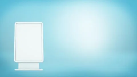 Rendering of white blank billboard on blue background Stock Illustration