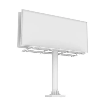 Rendering of white blank billboard Stock Illustration