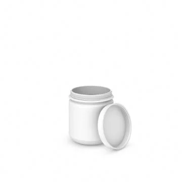 Rendering of white blank opened round can Stock Illustration