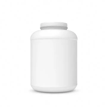Rendering of white blank round can Stock Illustration