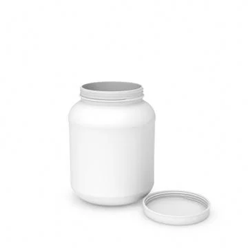Rendering of white blank round can Stock Illustration