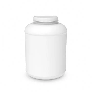Rendering of white blank round can Stock Illustration